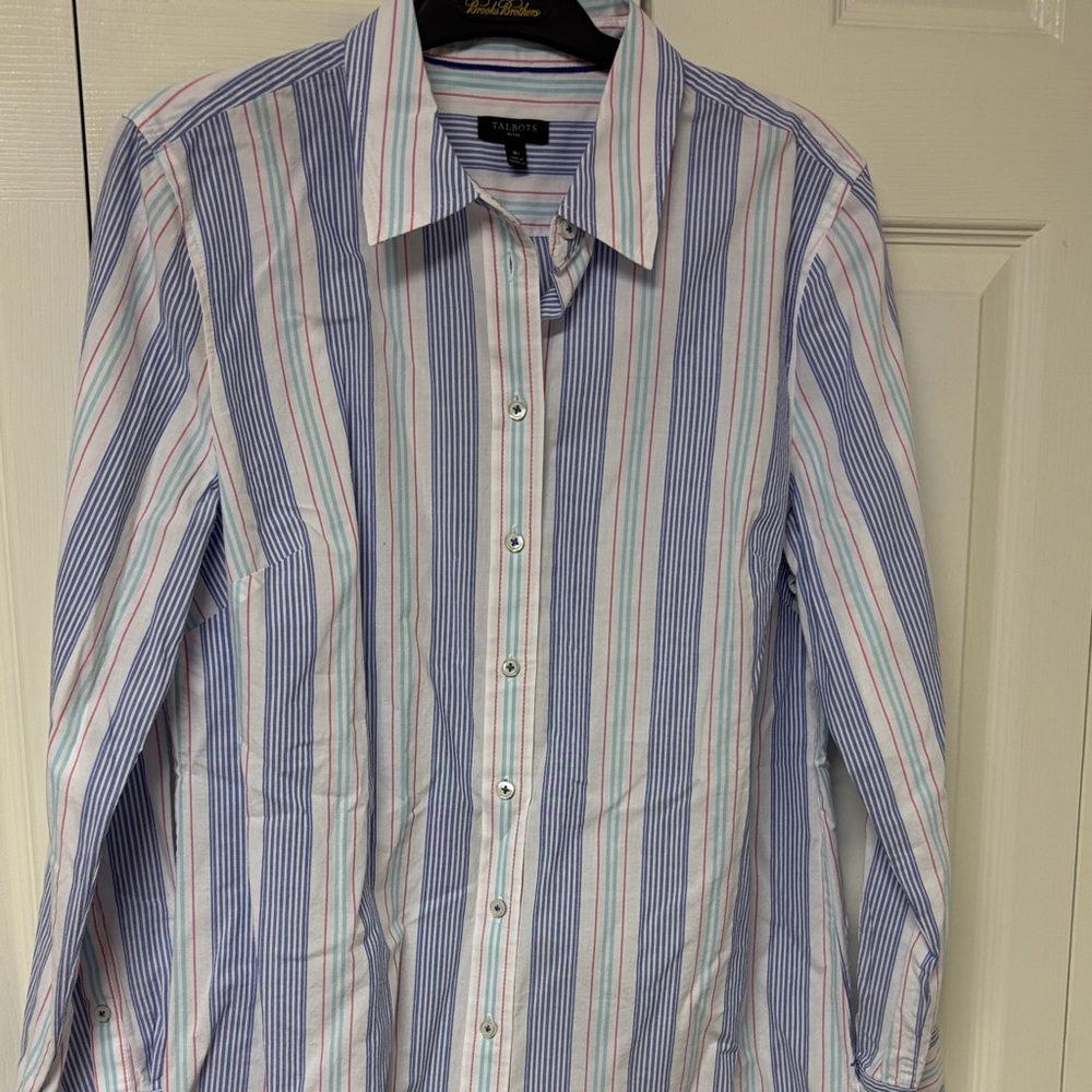 Claiborne Multicolor Striped Button-Down Shirt